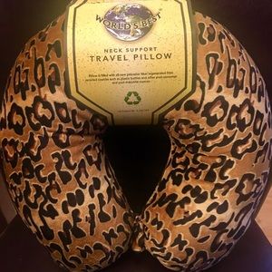 Microfiber Neck Travel Pillow Leopard - NWT